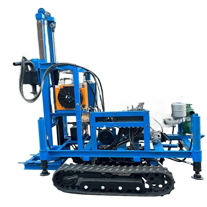 Top Selling Mini Crawler Drilling Rig 100M180M Depth Small Water Well Drilling Rig Machine with Gearbox and Bearing for Home Use