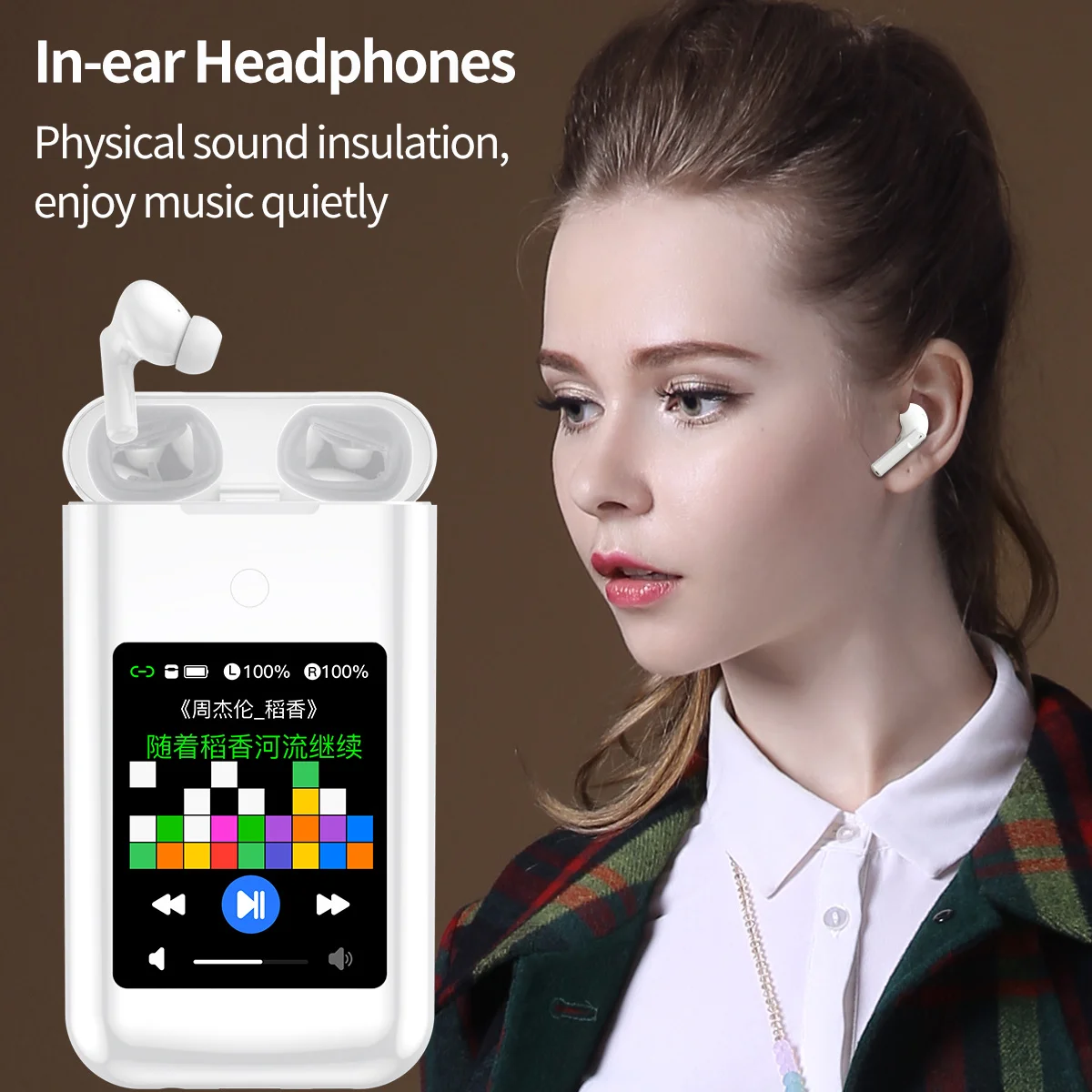 

High Battery Charging Case Earphones Touch Screen Display Reverse Charging Multiple Additional Functions Outdoor Earphone