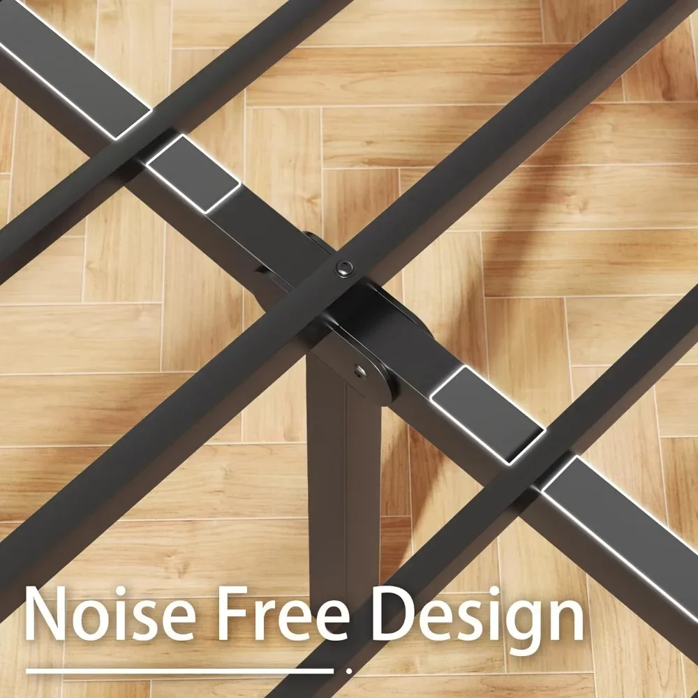 Rustic Bed Frame with Headboard and Footboard, with Under Bed Storage, All-Metal Support System, Easy Assembly,Queen Bed Frame