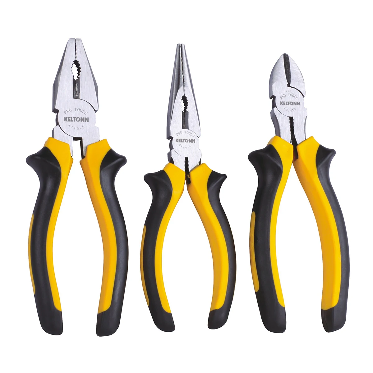 Three-piece set of pliers: 6-inch vice, needle nose pliers, angled mouth pliers, angled mouth tongs, wire cutters