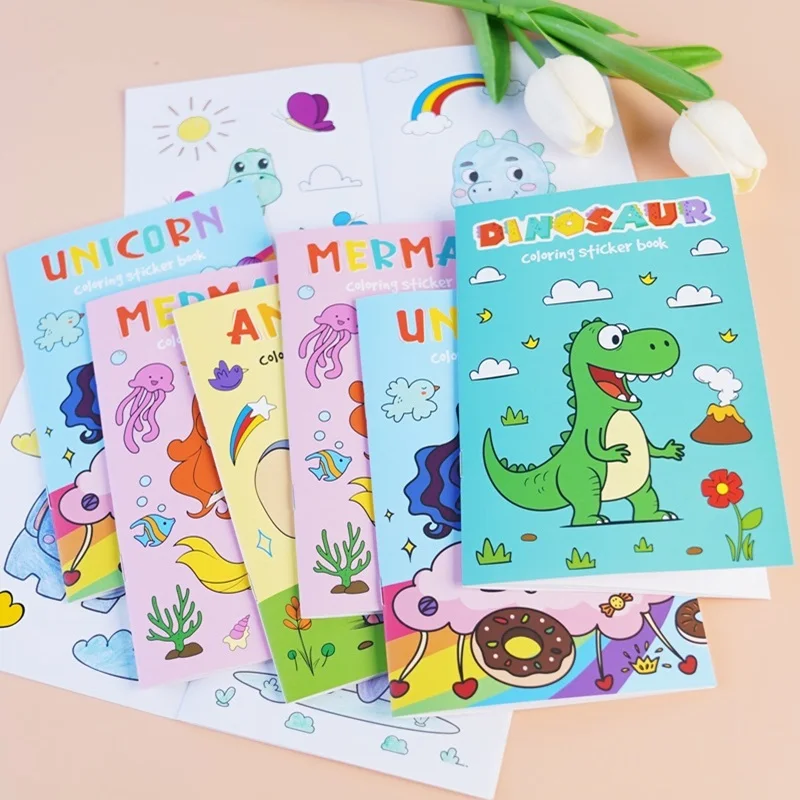 Malbuch für Kinder, Aufkleberbücher, lustige Malbücher, 3–6 Jahre, frühe Bildung, Vorschulaktivitäten, DIY-Malbücher mit Themen