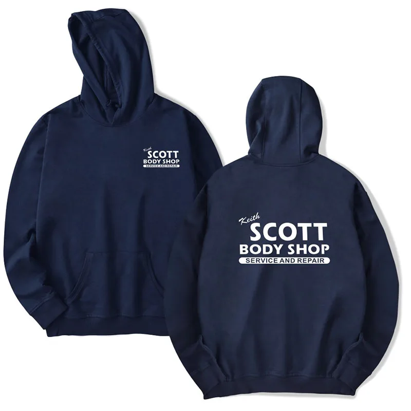 Keith Scott Body Shop Hoodies Men's women Hoodie One Tree Hill Car Mechanic Loose Hooded Sweatershirt Boy Clothing Oversized