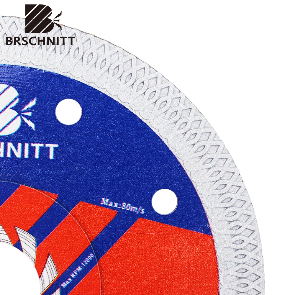 BRSCHNITT 105/115/125mm Diamond X Mesh Turbo Saw Blade Cutting Disc For Ceramic Porcelain Tile Marble Granite