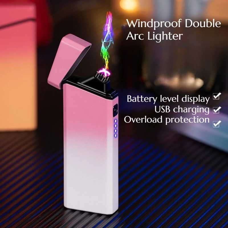

Gradual Dual Arc Ignition Device with Battery Level Display USB Charging Advanced Cigarette Accessory