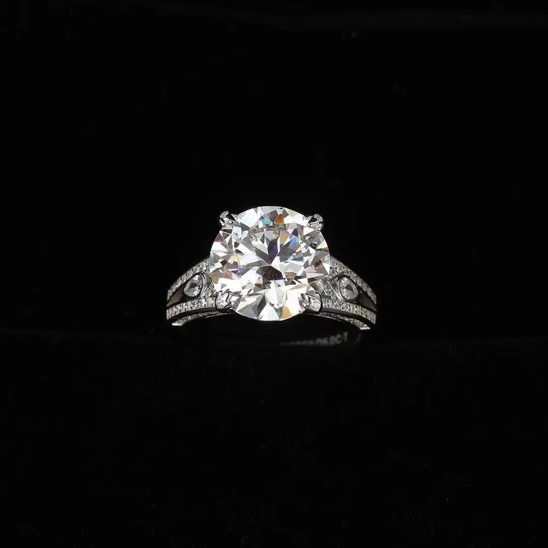 5CT Moissanite Ring Wedding Band, 925 Sterling Silver High-End Simulated Diamond Jewelry