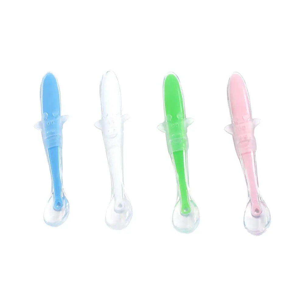 

4Pcs Silicone Baby Spoon Set - Feeding Spoon for Rice Paste Complementary Food -Feeding Training Utensil