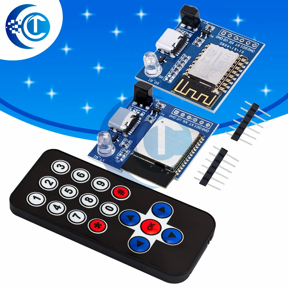 ESP8266 Wi-Fi  IR Transceiver Development Board | ESP-12F Module with NEC Protocol Support  Type-C Interface for IoT