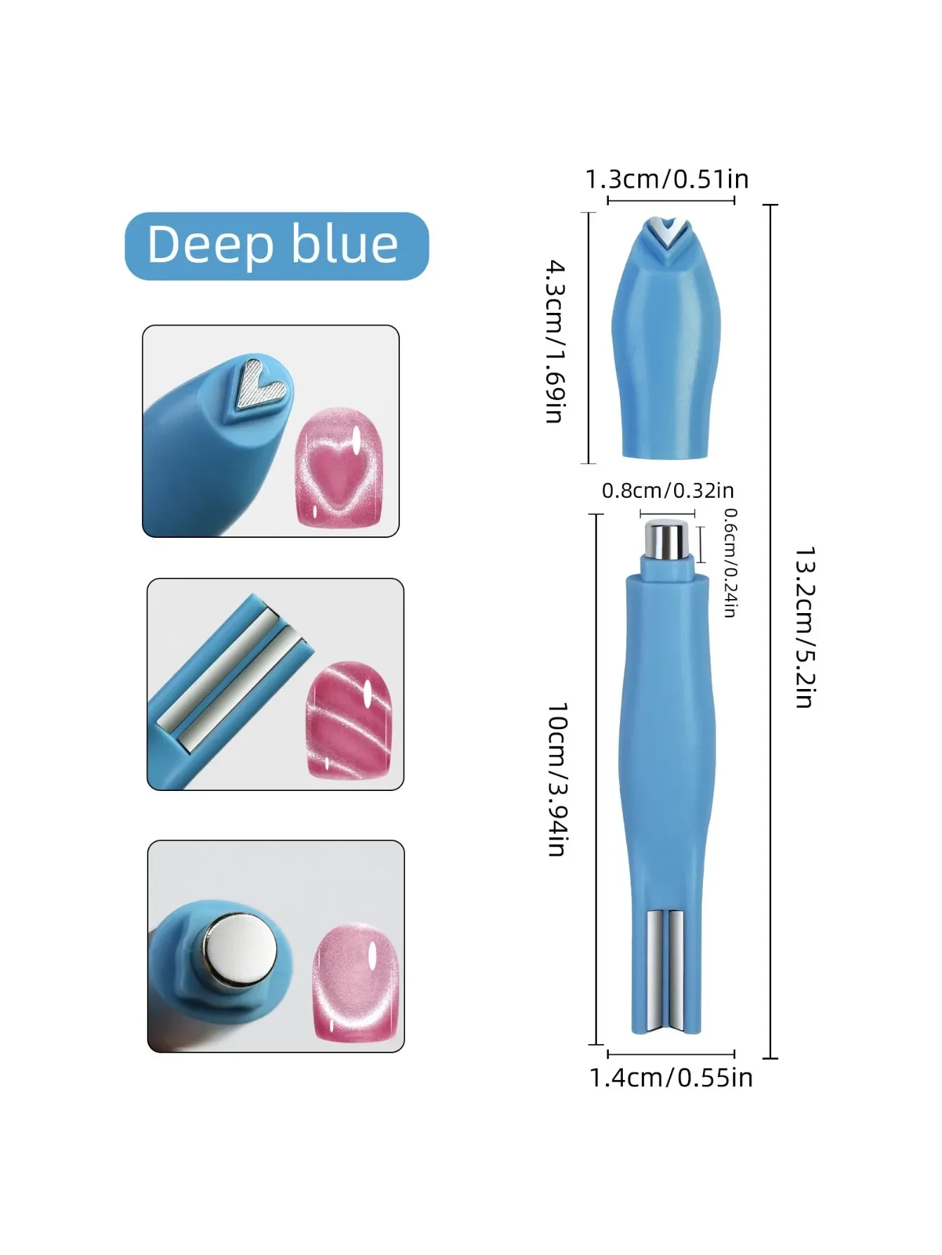 1Pcs 3-In-1 Heart Shape Cat Eye Nail Art Magnet Double Line Moon Snake French Magnet Pen for Magnetic Gel Polish Manicure Tools image 4