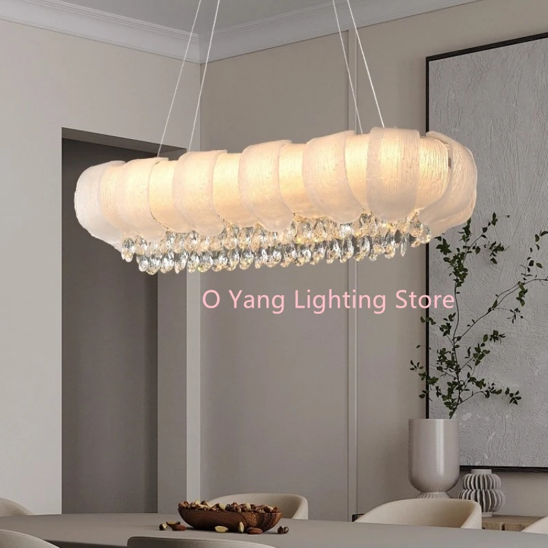 

New French Cream Style Restaurant LED Pendant Light Luxury Luxury Bar Island Desk Lamp Modern Simple Table Lamp
