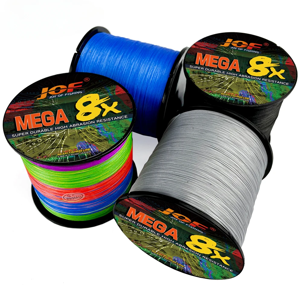 JOF 8Strands PE Braid Fishing Line 500/300/1000M Multifilament Fishing Wire Carp Fishing Line Tool18/25/30/39/50/77/92/120LB