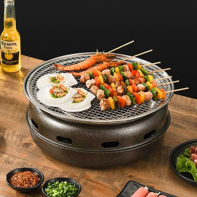 

Outdoor Charcoal Fire Stove Cast Iron Barbecue Grill Smokeless Grill Home Use Barbecue Set