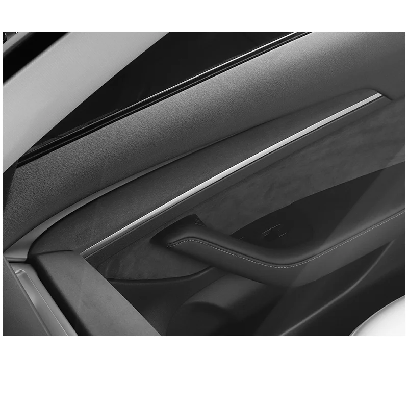 For Tesla Model 3(2021-2023)/Model Y Interior Modify Dashboard Overlays Cover & Door Wraps Decor Sticker Face -lift Trims