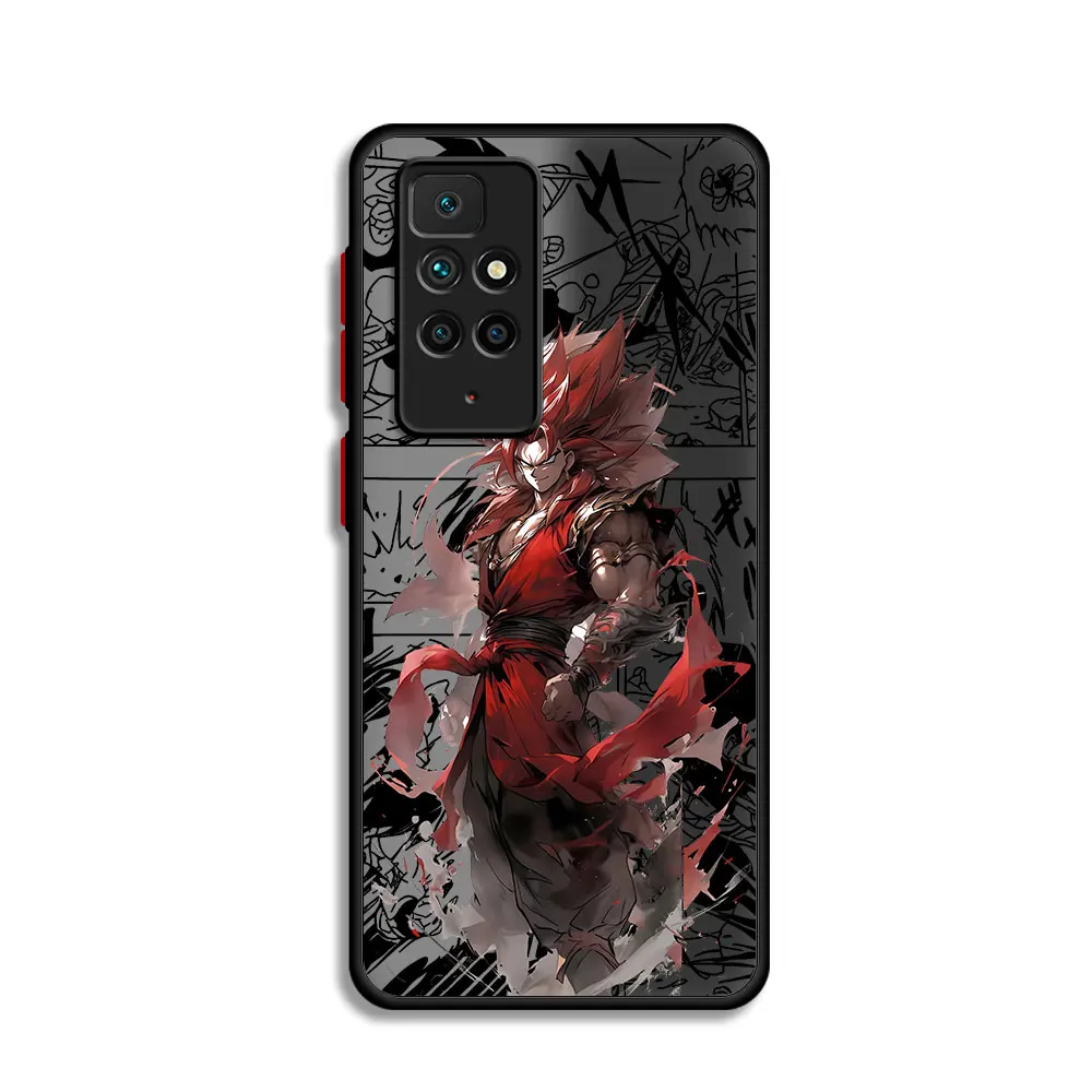 Smoki-kule Son-Gokus etui na telefon do Xiaomi Redmi Note 9 12 13 5G 11S 12S 10S 10 Pro 11 11 12 Hard PC Capa matowe pokrowiec Capa