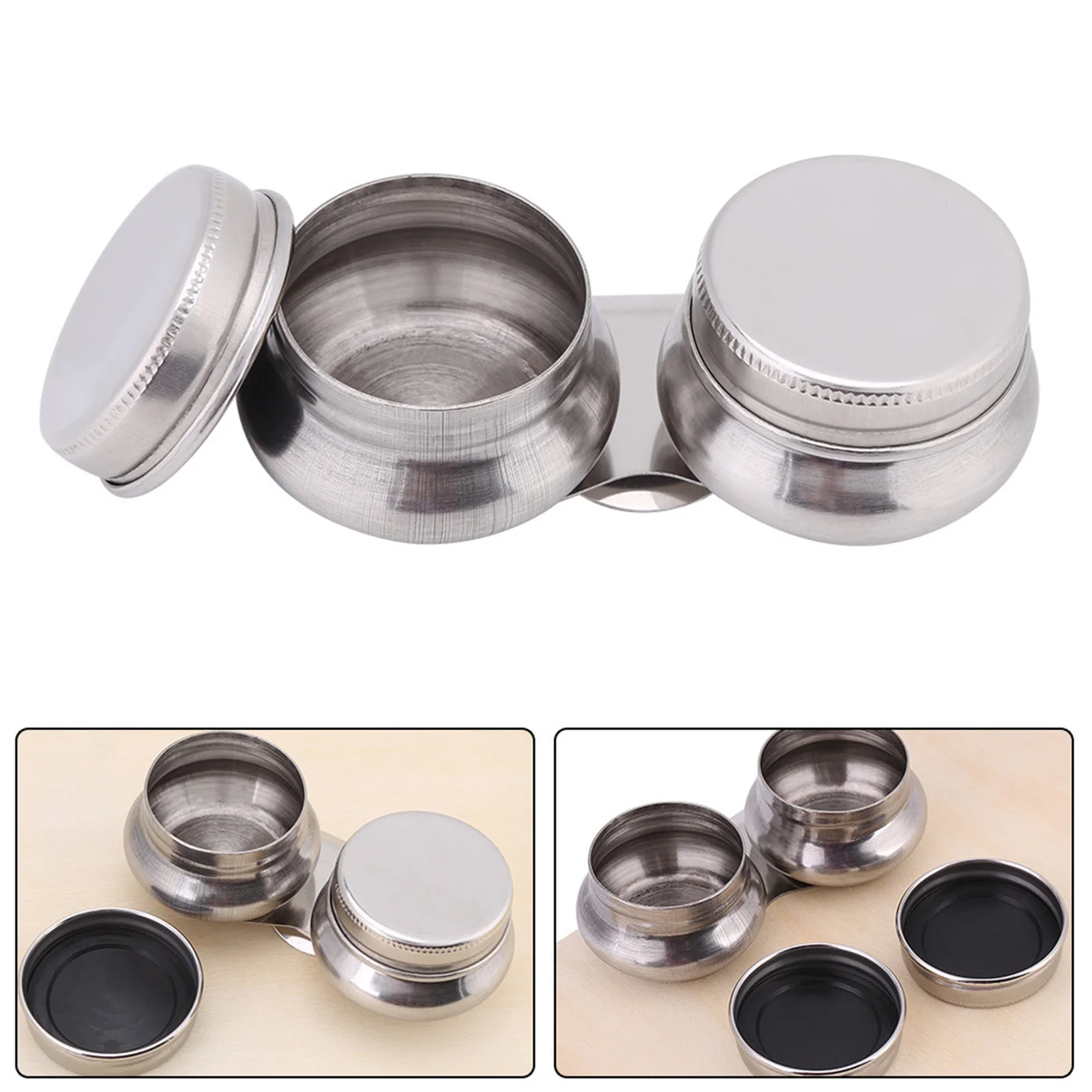 Dual Tray Cup Large Stainless Steel Plastic Mixing Cup With Lid For Paint Pigment Toluene Alkane Solvent Container