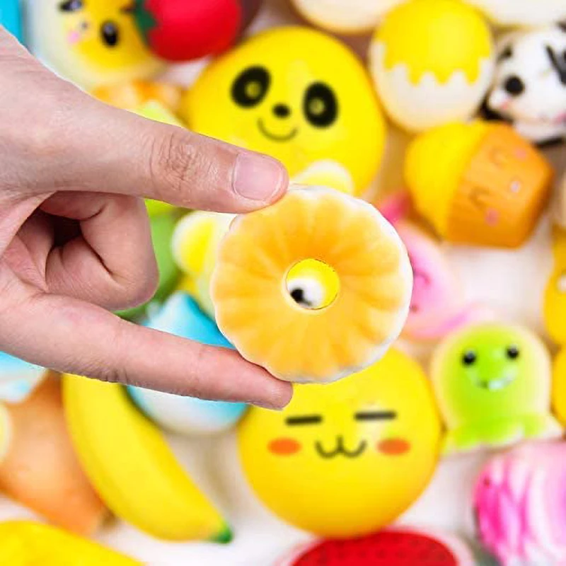 Random16Pcs Squeeze Toys Return Gift For Birthday Party Kawaii Soft Cream Scented Food And Animal Slow Rising Stress Relief Toy