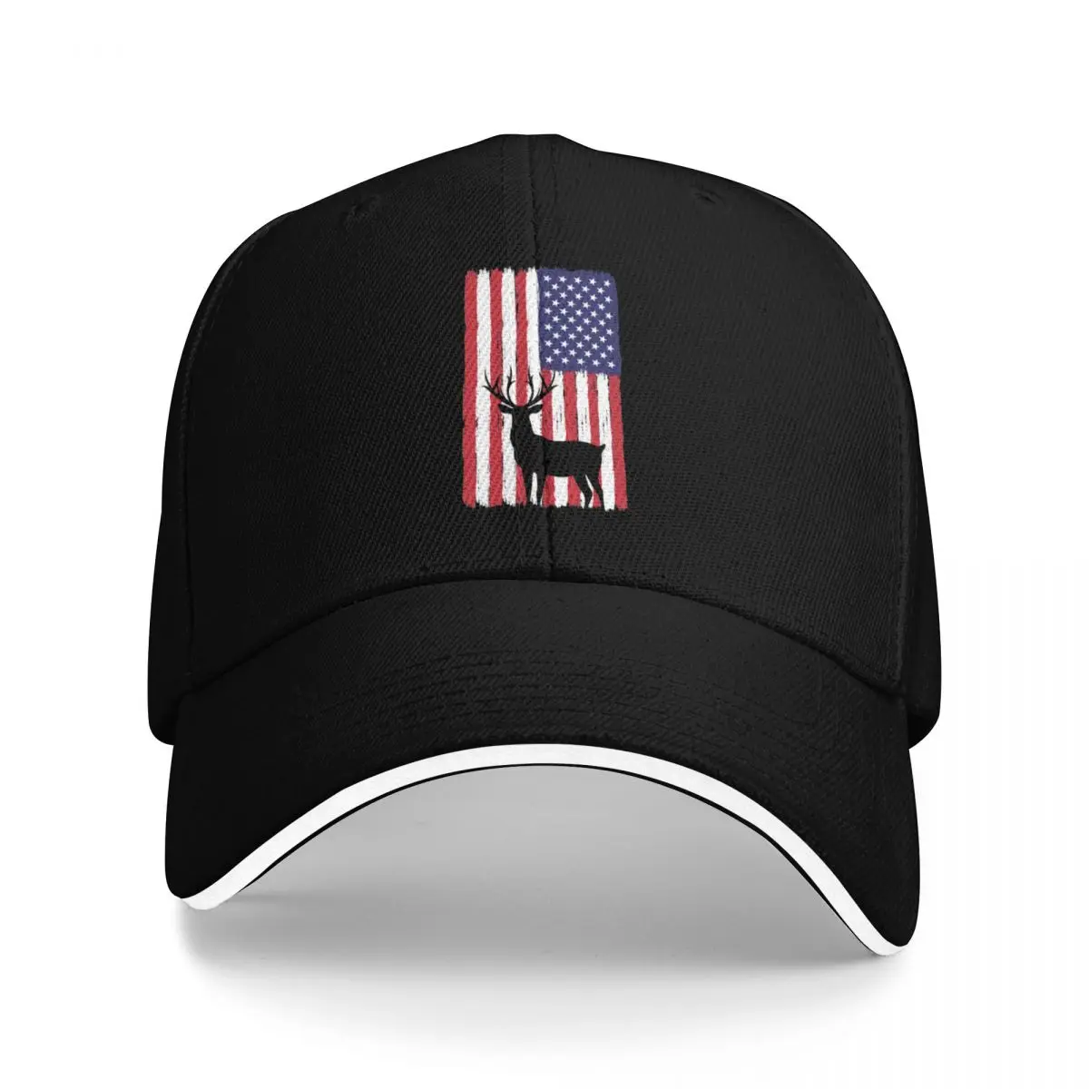

Deer Hunting American Flag Baseball Cap Horse Hat Military Cap Man fashionable funny hat Hats Woman Men's