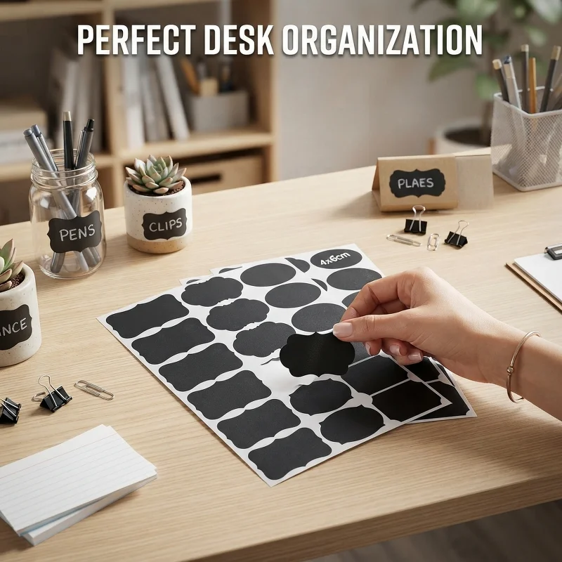 2/5/10 Sheet Black Chalkboard Labels Stickers 4x6cm Waterproof Reusable Jar Labels Self-Adhesive Pantry Storage Tags for Kitchen