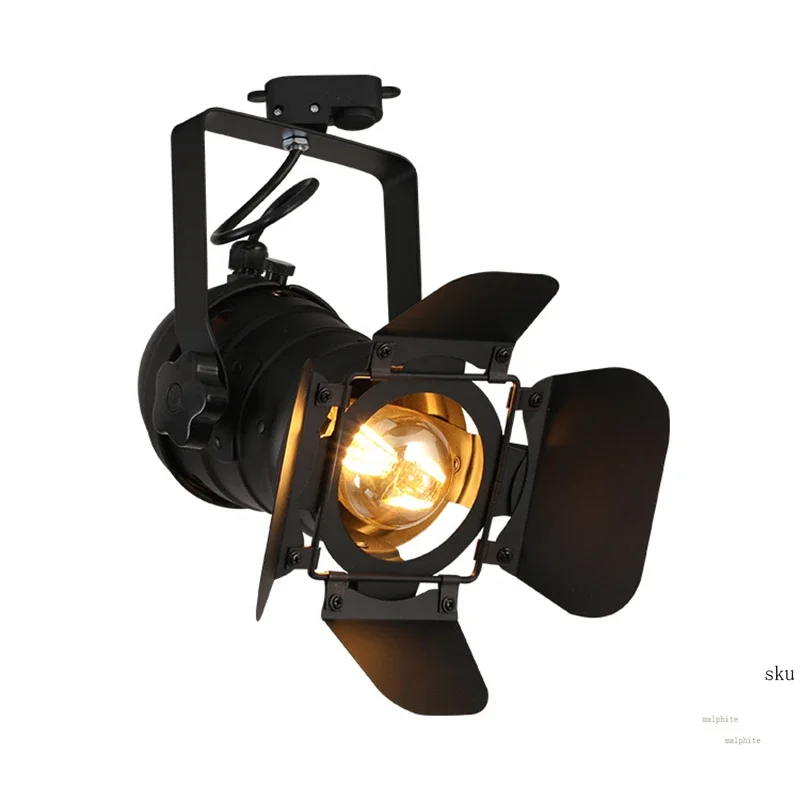 Modern LED Spotlights Lifting Retro Attic Iron Track Lights Bars Coffee Shops Clothing Stores Lighting Searchlights