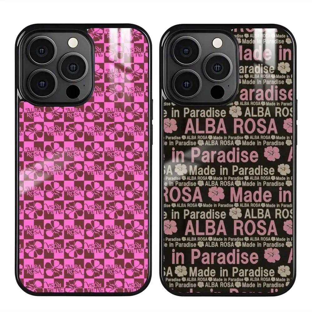 

Fashion A-ALBA R-ROSA Phone Case For iPhone 16 15 14 13 12 11 Pro Max Plus Mini Magnetic Magsafe Wireless Charging Cover