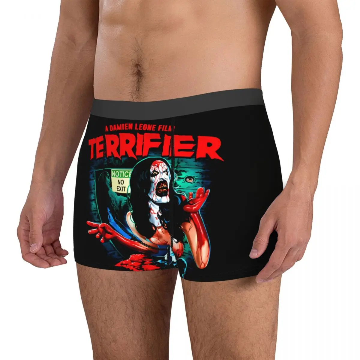 Terrifier 3 Spaventoso el payaso hombres ropa interior Halloween sangre Navidad Boxer calzoncillos cortos bragas transpirables calzoncillos Homme S-XXL