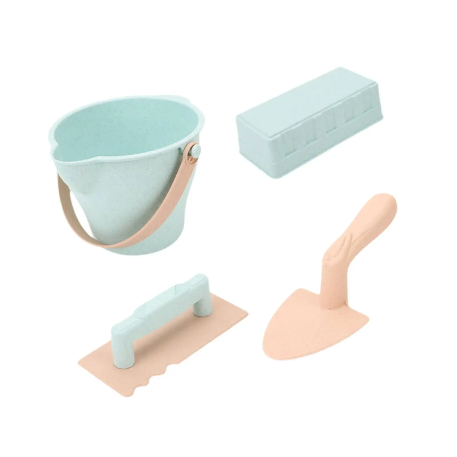 4Pcs Beach Toys Set Snow Toys Outdoor Games Digging Tools Snow Brick Toy Set Beach Bucket and Spade for Kids Boys Girls Gifts