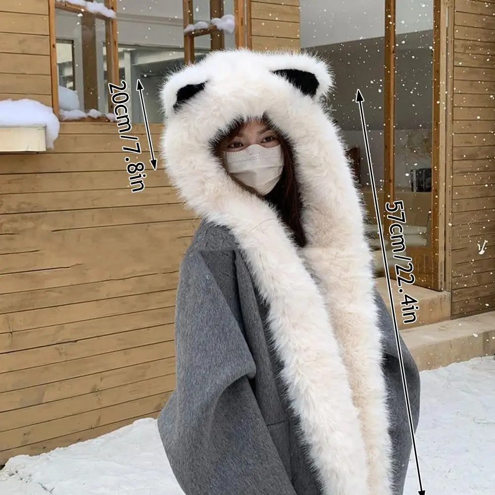 2025 koreanische Neue Herbst Winter Ohr Plüsch Frauen Hüte Pelz Haarigen Streetwear Warme Kappe Outdoor-Mode Mädchen Earflap Hut Hals warme Heißer