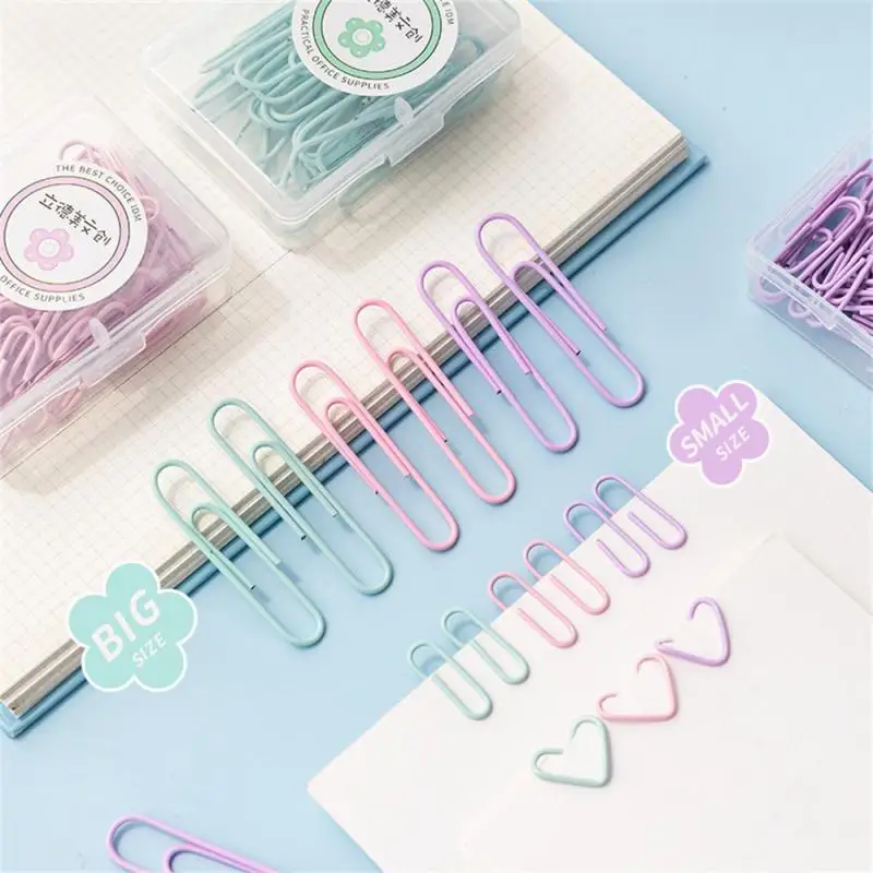 

Colored Paper Clip Metal Clips Memo Clip Bookmarks Stationery Office Accessories School Supplies Length 18mm/50mm