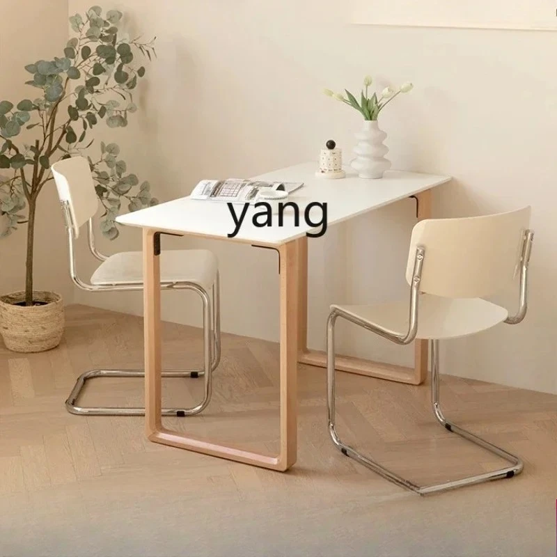 LMM, inimalistic Solid Wood Modern Long Desk Small Apartment Home White Learning Computer Office Table