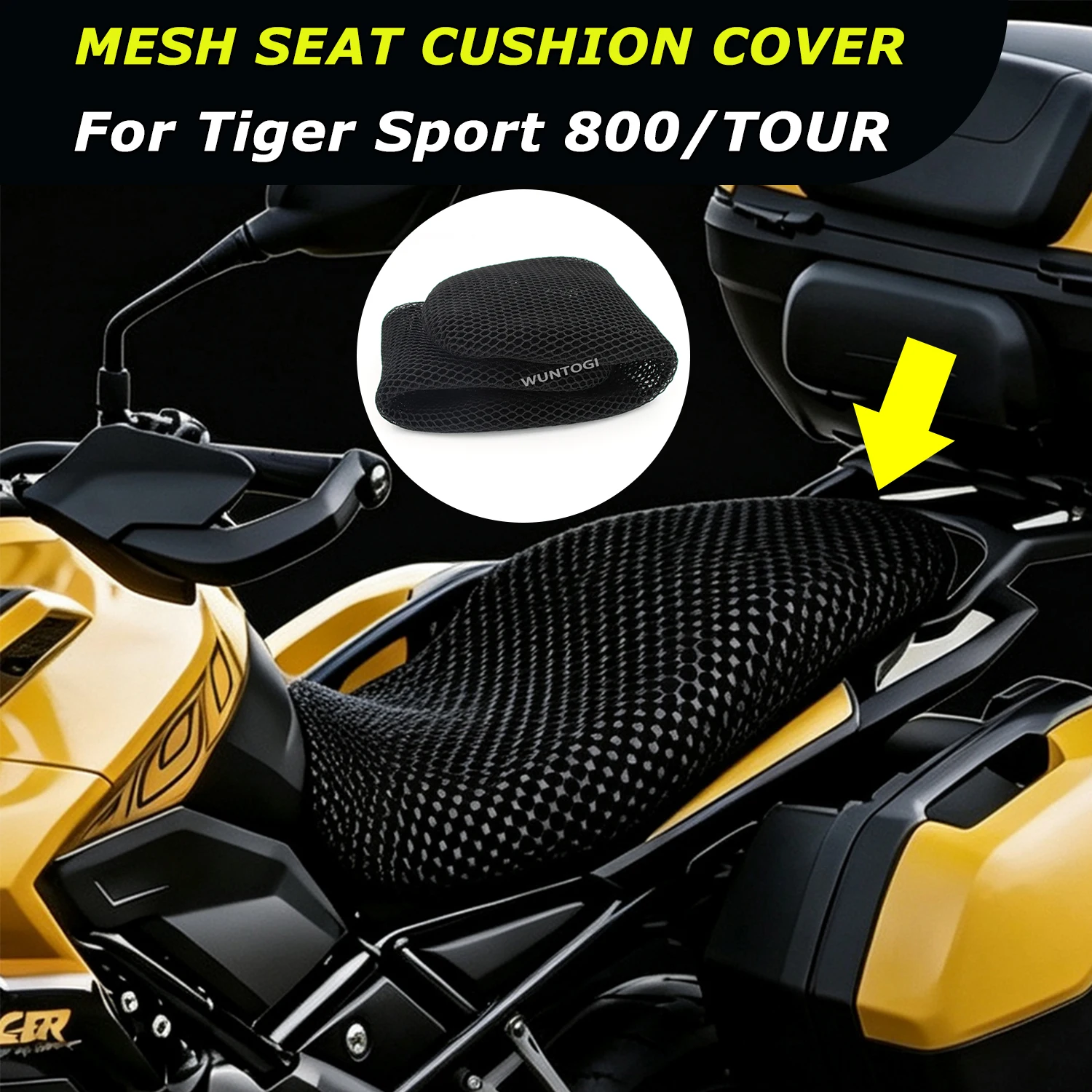 For Tiger Sport 800 800 Tour 2025-2026 Motorcycle 3D Airflow Seat Cover Accessories Honeycomb Mesh Seat Cover sun protection
