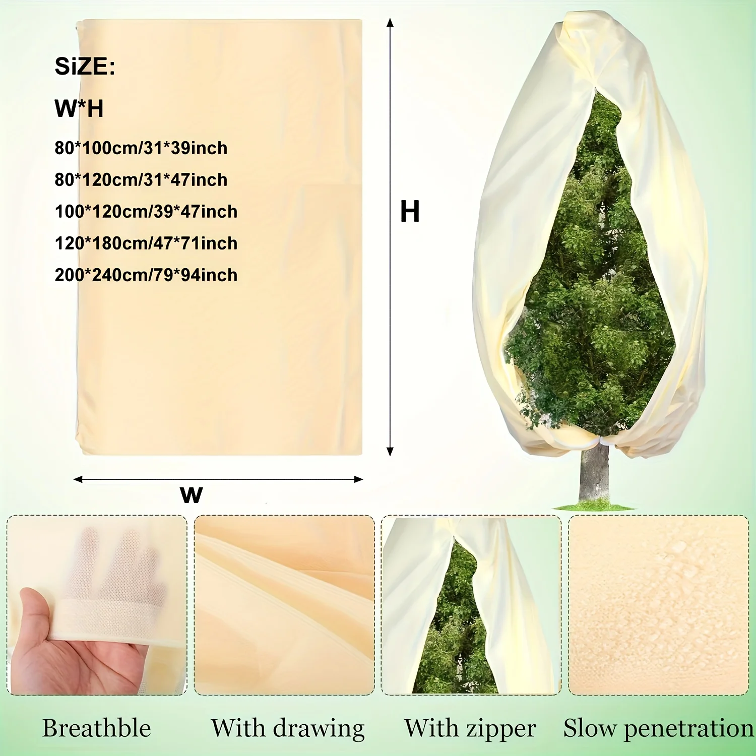 3 Pcs Plant Frost Covers, Zippered Drawstring Winter Protection For Vegetables And Greenery - Garden Plant Insulation Covers.