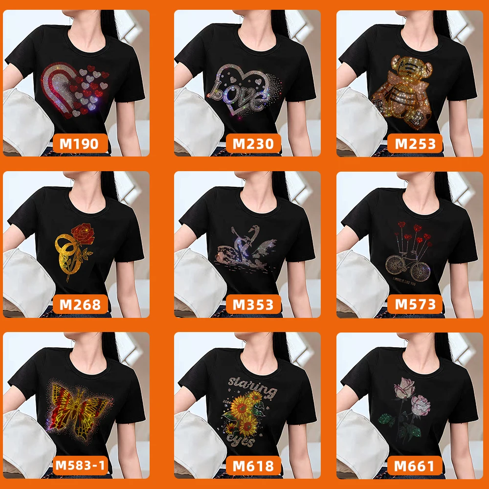 新しい女性のラインストーンクロップトップス夏の Tシャツトレンディなダイヤモンドパターン半袖ブリンブリンパーティー着用ストレッチコットン S-4XL Tシャツ