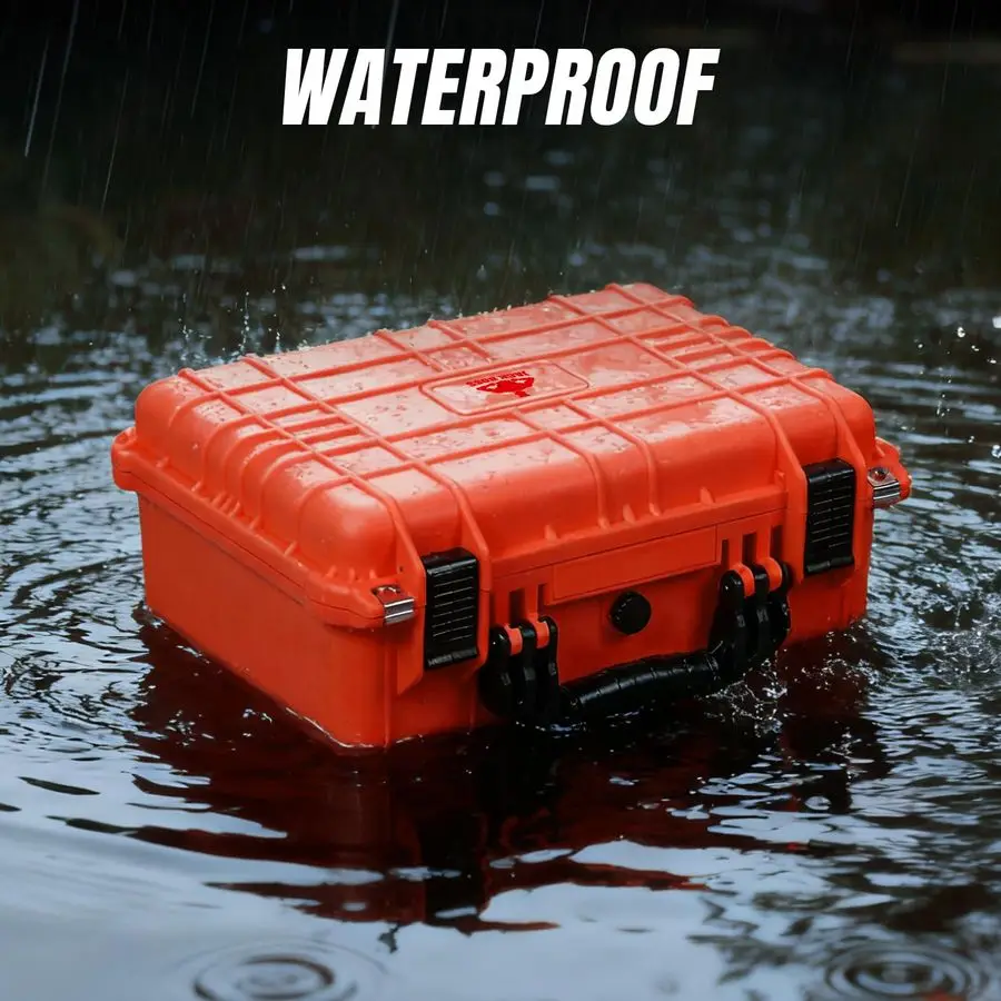 Жесткий футляр 12,8x6,8 дюйма, портативный водонепроницаемый защитный футляр для камеры с настраиваемой пеной, подходящий для использования дронов, камерой,