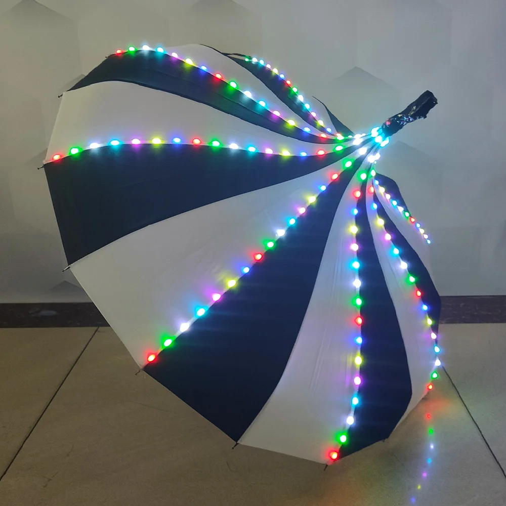 LED light umbrella Halloween Christmas dance performance props Music Festival party playground show light umbrella