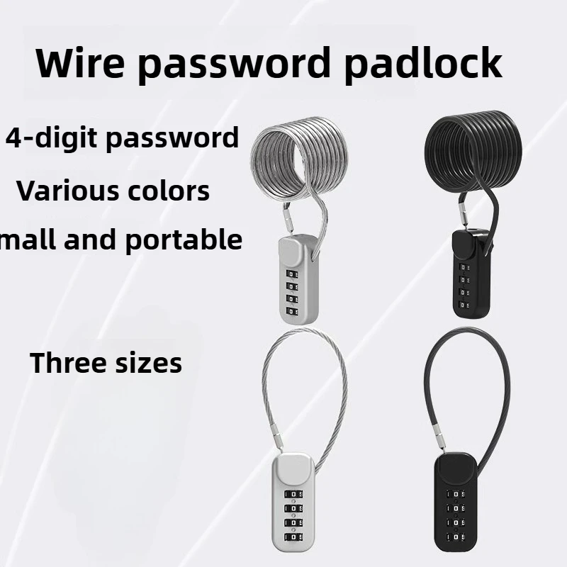 

Wire Password Padlock, Outdoor Helmet Lock, Luggage Compartment Rope Lock, Household Waterproof and Rust Proof Cabinet Lock Head