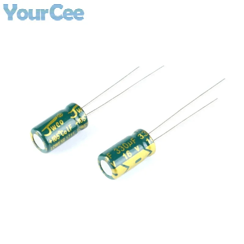 10PCS DIP Electrolytic Capacitor ±20% High-Frequency 10V 16V 25V 35V 50V 63V 100V 1UF 2.2UF 4.7UF 10UF 22UF 47UF 100UF 220UF 330
