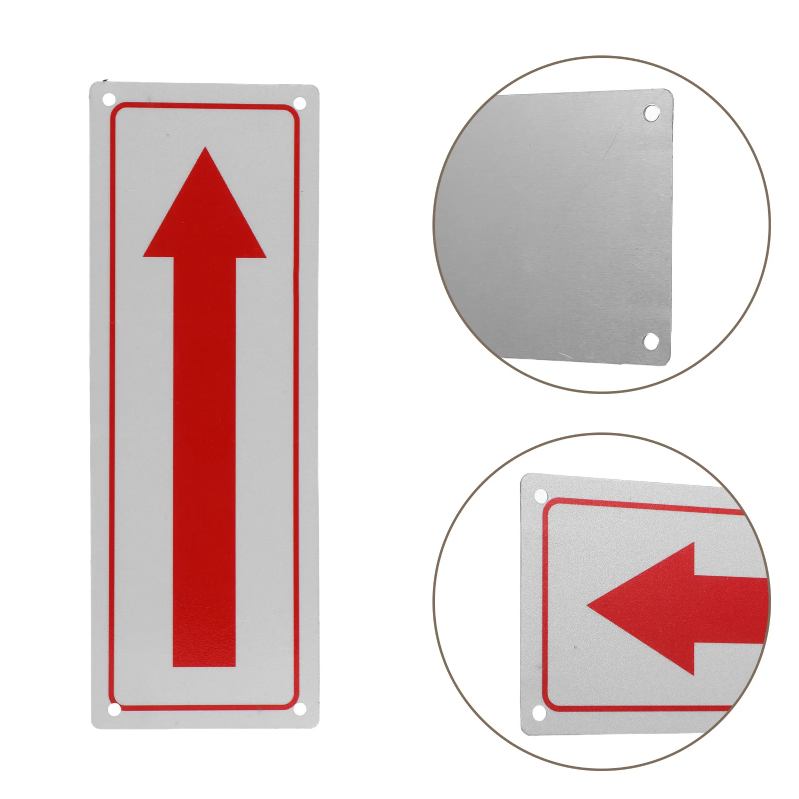 

Aluminum Arrow Red Outdoor Metal Directional Sign For Neighborhood Streets Public Places Safety Left Road