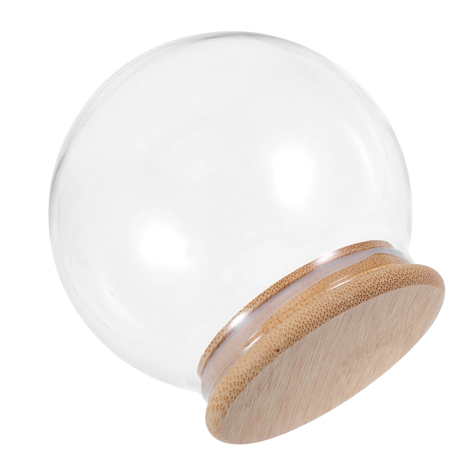 

Glass Dome with Base Eternal Flower Display Case Cloche Clear Glass 10cm Diameter 7cm Base DIY Craft Display Dustproof Home