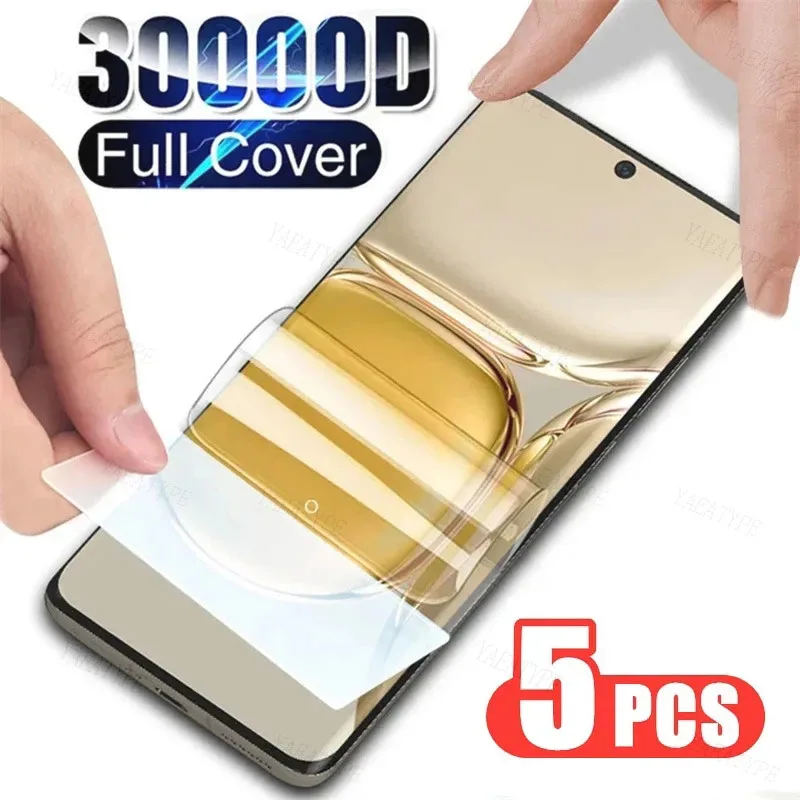 5PCS Full Cover Hydrogel Film For Huawei P30 P20 P40 Lite P50 Screen Protector Mate 30 20 40 50 60 Pro Not Glass