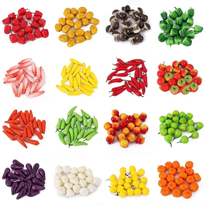 Mini frutas e legumes artificiais, modelo de simulação de espuma, para ensino, adereços fotográficos, decoração de festa 10 peças