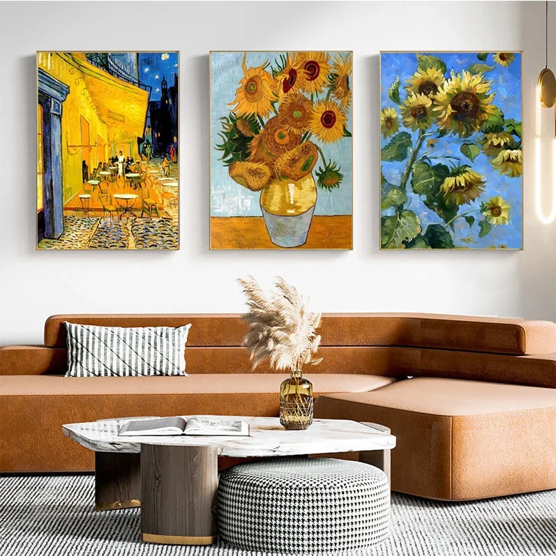 

Van Gogh Oil Painting Good Quality Prints And Posters Waterproof Paper Sticker Coffee House Bar Decor Art Wall Stickers