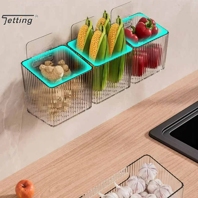1Pcs Wall Hanging Basket Ginger And Garlic Storage Rack Wall Hanging Storage Box For Kitchen Bathroom Living Room