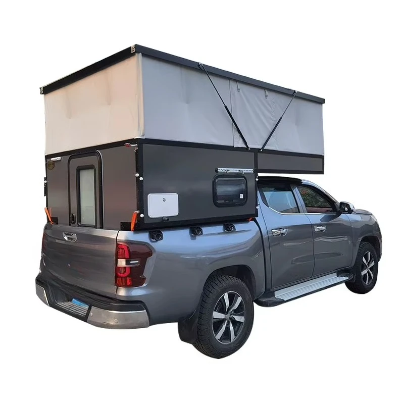 Overland Slide in Pop-up Truck Bed Camper Roof Top Tent Lightweight Luxury Pickup RV Roomy Truck Camper