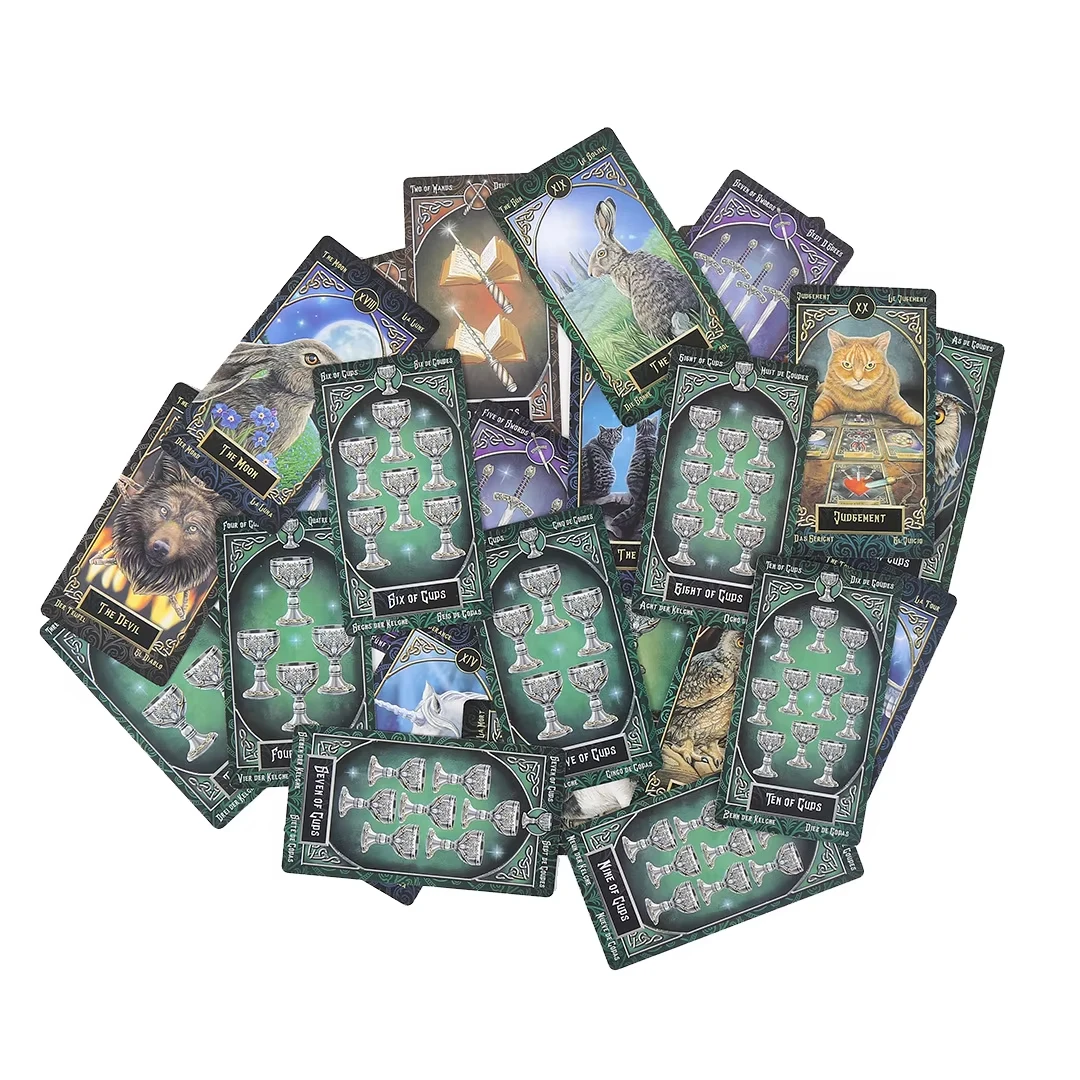 スピリットビーストタロット ファミリアーズタロットカードデッキ 英語 スペイン語 フランス語 ドイツ語版 神秘の動物M