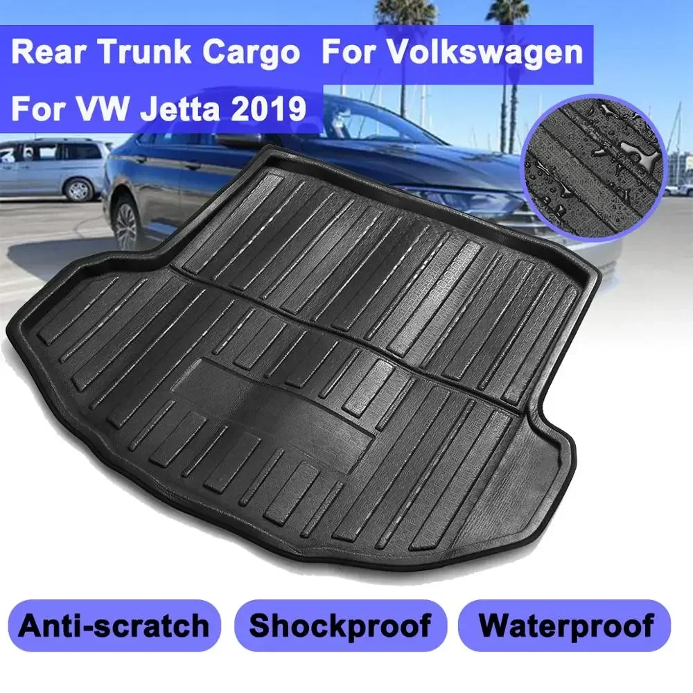 Tray Rear Trunk Cover Matt For VW Jetta 2019 Car Cargo Liner Boot For Volkswagen Mat Floor Carpet Kick Pad Mat