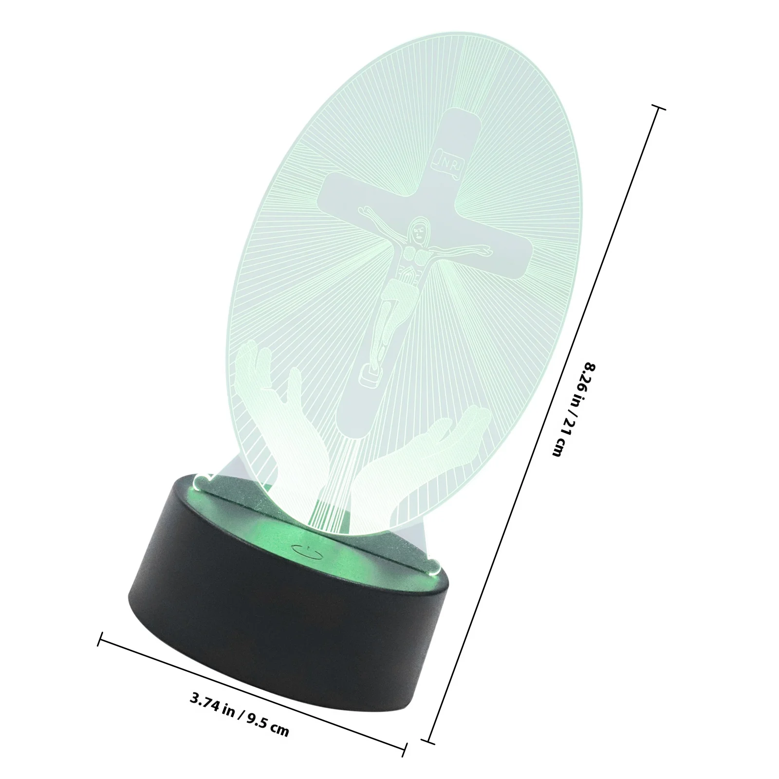 Lampka nocna 3D z motywem krzyża i Jezusa, akrylowa, zasilana przez USB, do sypialni, dekoracja domu, oświetlenie z wizualizacją 3D.