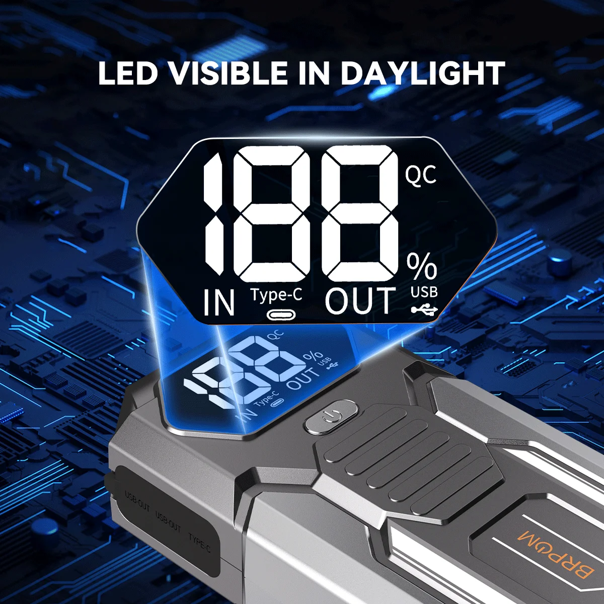 Auto-Starthilfegerät, Starthilfe-Batteriepack für 6,0L Benzin und 5,0L Diesel, 12V Tragbare Starthilfebox mit LED-Licht – Detail 8