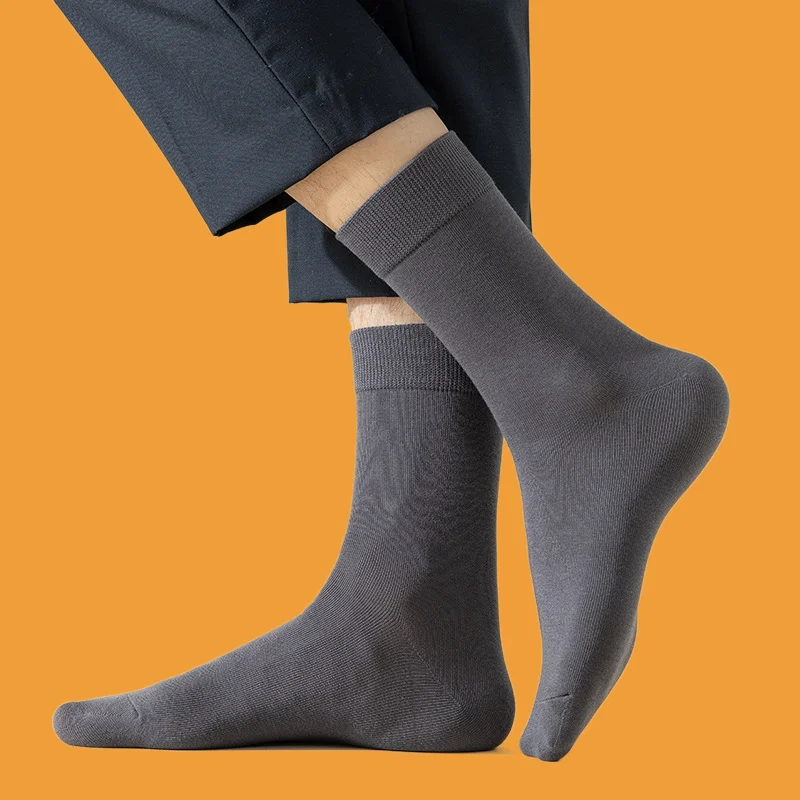 5/10 Paar hochwertige Herren mittellange lässige Baumwoll socken schweiß absorbierende, atmungsaktive, verschleiß feste, geruchs resistente, lange Socken