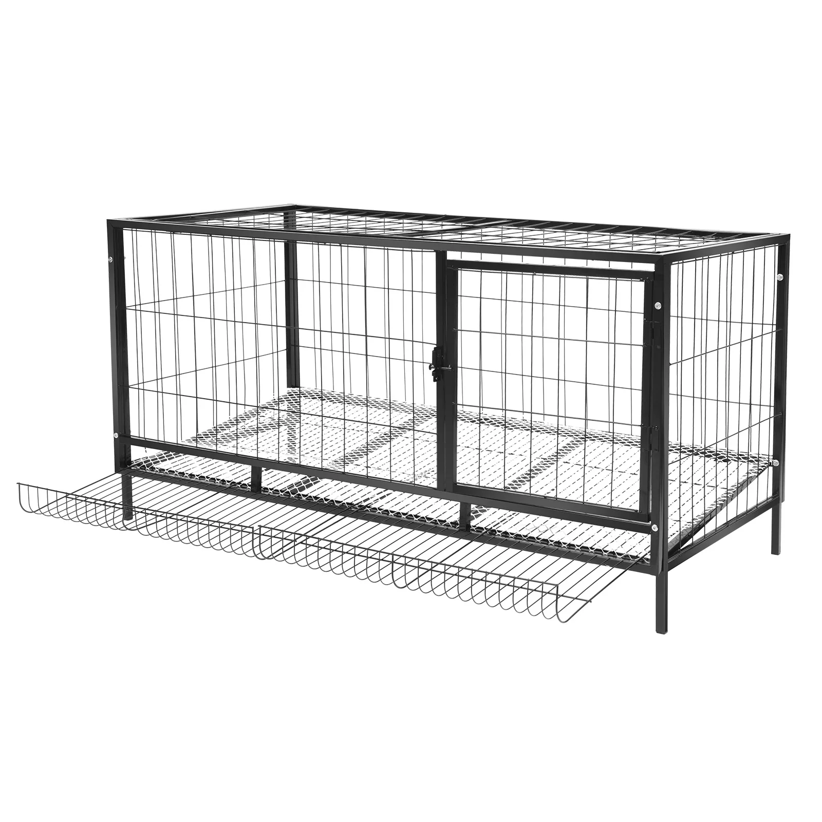 Black Large Chicken Coop for 10 Hens with Automatic Egg Collection, Indoor Outdoor Wooden Aviary Hen House with Nesting Boxes & Waterproof Roof, Easy Clean Tray for Backyard Poultry Chicken Farm