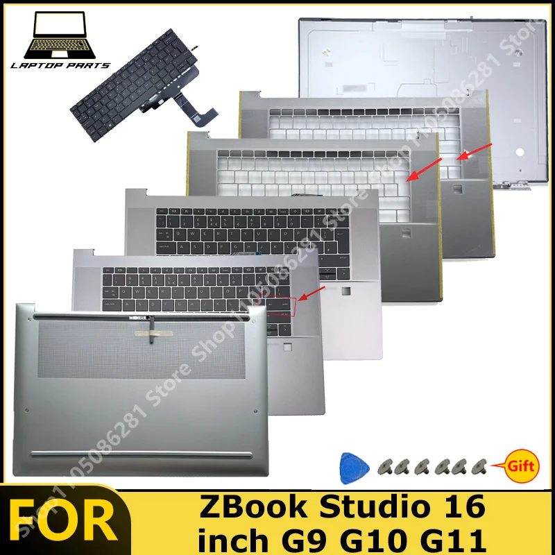 For ZBook Studio 16 inch G9 G10 G11 Laptop LCD Back Cover Front Bezel keyboard Palm Rest Bottom Case New replacement parts