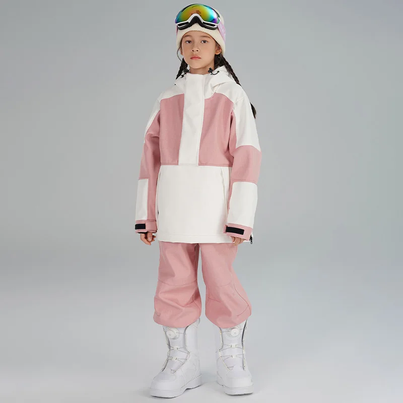 

New Windproof Waterproof Ski Suit Children Winter Warm Wear Resistant Breathable Snowboard Clothes Boys Girls Jacket Pant Sets